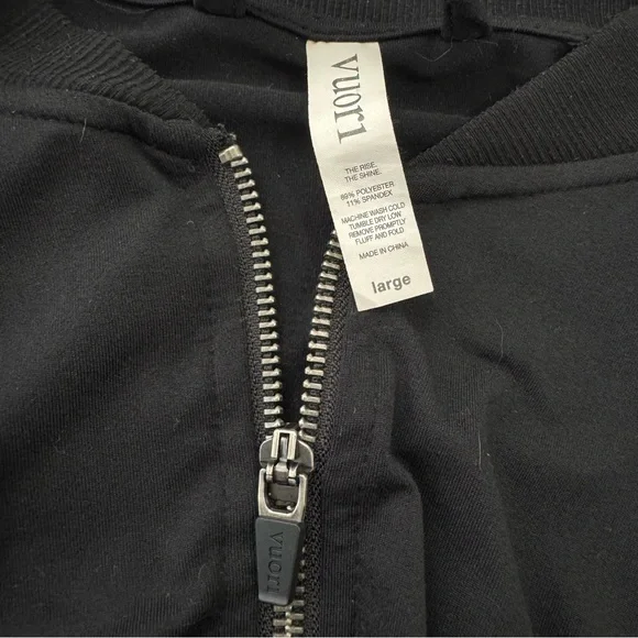 Vuori Women's L Halo Bomber Full Zip Lightweight Jacket Soft Stretchy Black/Grey - Picture 7 of 11